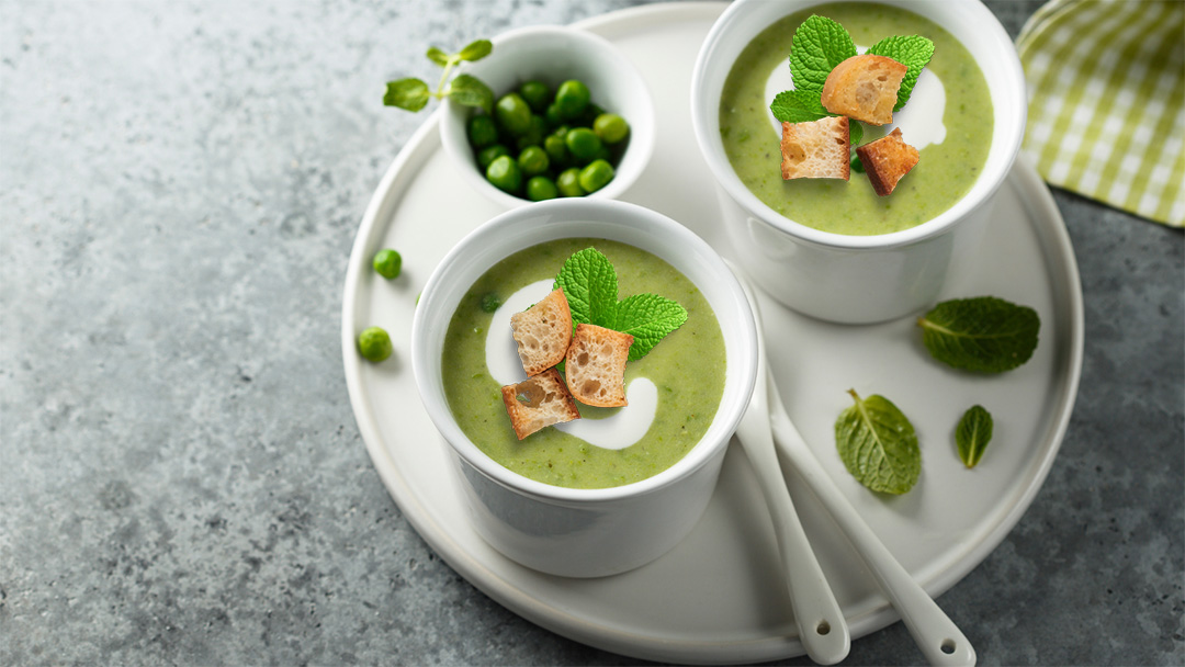VEGAN ENGLISH PEA & MINT SOUP