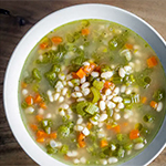 Vegan Spring Vegetable Soup with cannellini beans - ariannascuisineofmarin.com