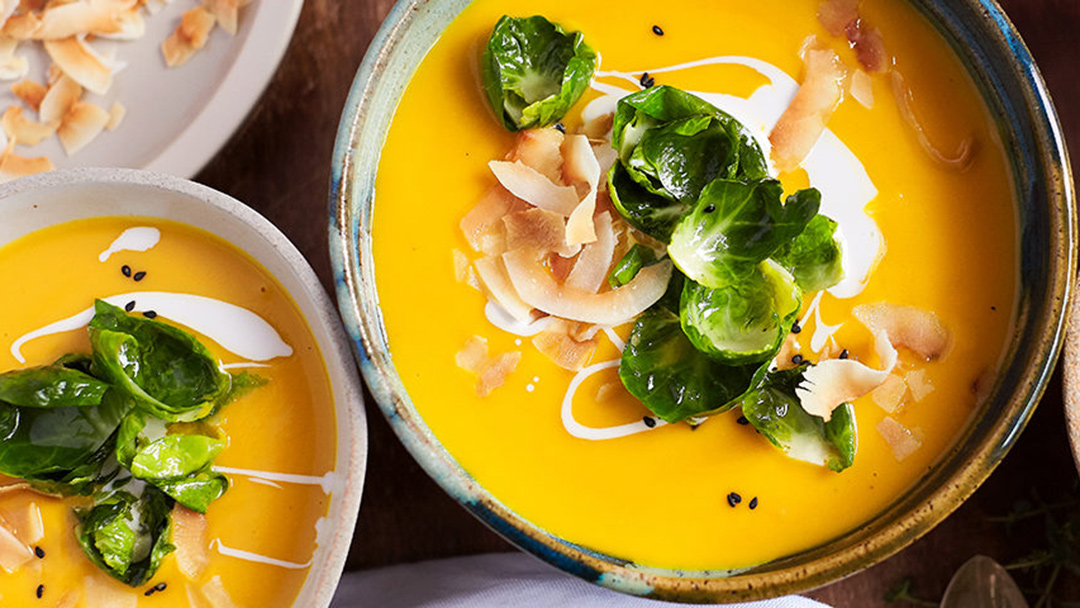 Vegan Curried Carrot & Coconut Soup - arianascuisineofmarin.com - canva.com